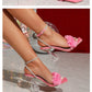 Summer 2025 Women's Fairy Tale Toe-Open Crystal Rhinestone High Heel Sandals Rubber Sole Square Toe Bridal Shoes