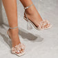 Summer 2025 Women's Fairy Tale Toe-Open Crystal Rhinestone High Heel Sandals Rubber Sole Square Toe Bridal Shoes