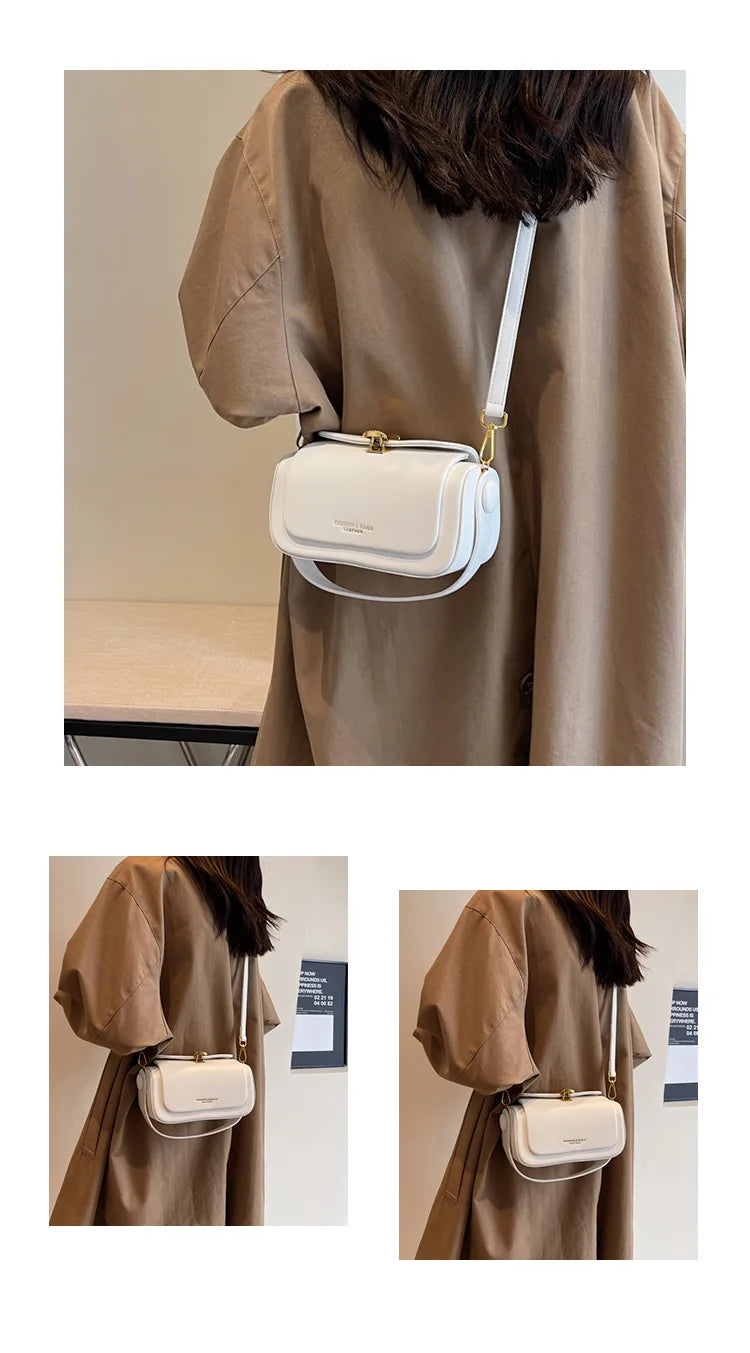 Classic Black Shoulder Bag Women's Versatile Retro Crossbody Square Bags 2024 New Large Capacity Textured Leather Flap Handbags
