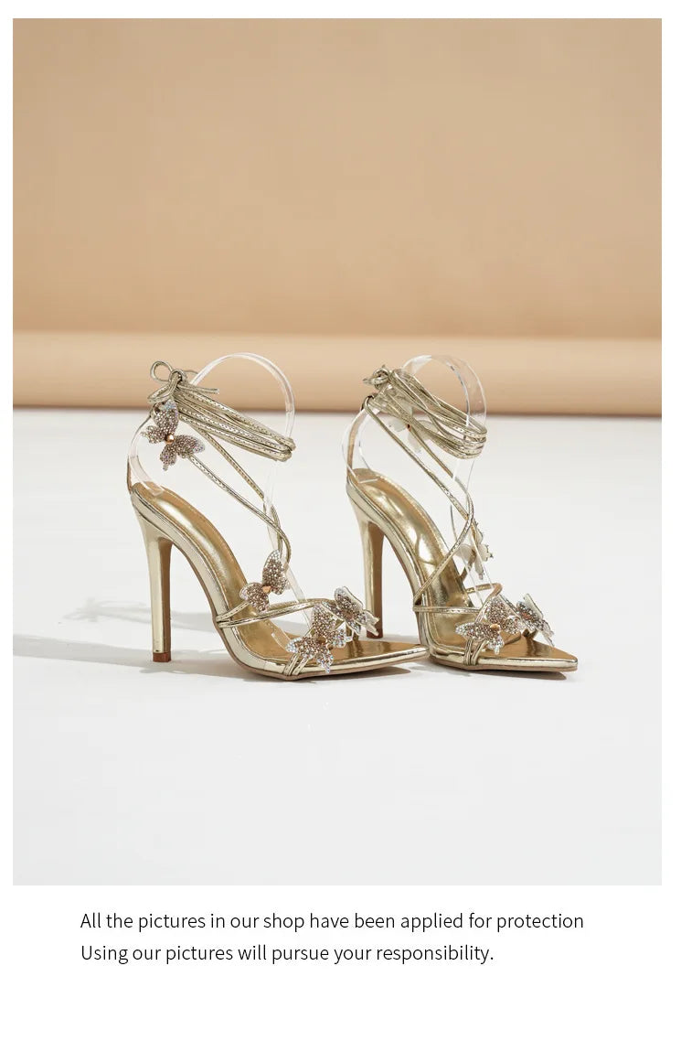High Heels Shoes For Women Summer 2025 New Bow Tie Strap French sandals