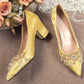 Pointed Toe with Crystals Rhinestone Wedding Bride Shoe Formal Woman Pumps Shoes for Women Diamond Medium Heels Casual Vacation
