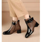 2024 High Quality Ladies Shoes Side Zipper Women's Boots Fashion Color Matching Modern Boots Women New Belt Buckle Ankle Boots