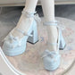 Bow Women Heeled Sandals Platform Mary Jane Shoes Woman Summer 2025 Trend Lolita Elegant Dress Chunky Pumps Zapatillas De Mujer