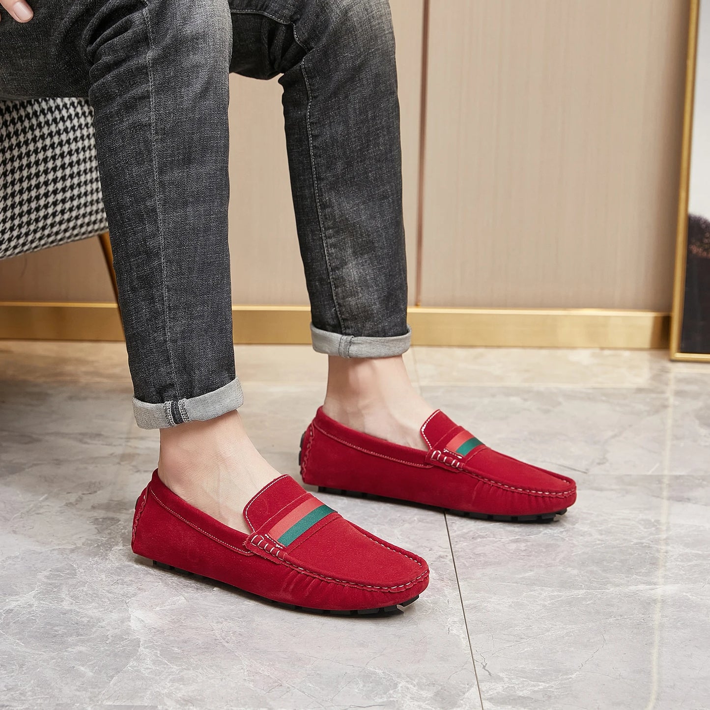 Men Suede Loafers | Comfortable Slip on Moccasins