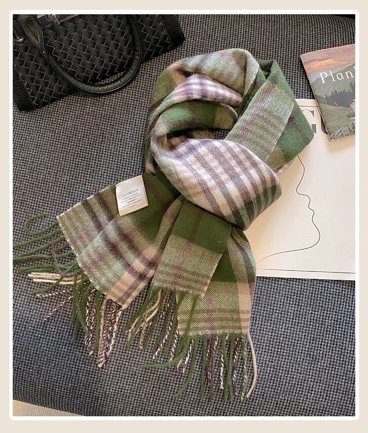 High-Quality 100% Wool Scarf | Women's Classic Soft Cashmere Muffler | EnigmaParis