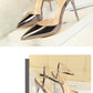 86-1 Style Simple Slim Ultra High Heel Shallow Painted Leather Sexy Nightclub Slimming One-word Strap Women Cool Shoes