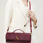 Burgundy bag cherry red envelope wine red envelope upscale new handbag European and American fashion crocodile flip hand organ b