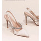 Women's Water Diamond 2025 New Slim Heeled Pointed High-heeled Shoes with A Headband and Sandals for Women's Singles
