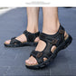 Summer Men's Leather Sandals Outdoor Resort Beach Shoes Soft Rubber Lightweight Hiking Shoes Anti-slip Wear-resistant Flip Flops