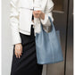 Genuine Leather Commuter Tote Bag Simple Ladies Soft Cowhide Tote Shoulder Handbag Large Capacity Women Bucket Bag 2025 New