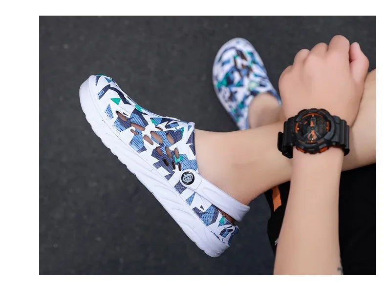 Summer Men Sandals | Light EVA Men's Casual Shoes | Hole Shoes Clogs | Outdoor Male Beach Flat Slippers