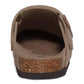 Crestar Women's Suede Clogs with Adjustable Strap Fashion Cork Footbed Genuine Leather Mules Outdoof New Slip on Potato Shoes