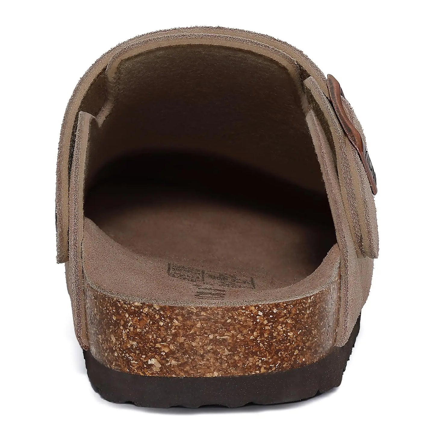 Crestar Women's Suede Clogs with Adjustable Strap Fashion Cork Footbed Genuine Leather Mules Outdoof New Slip on Potato Shoes