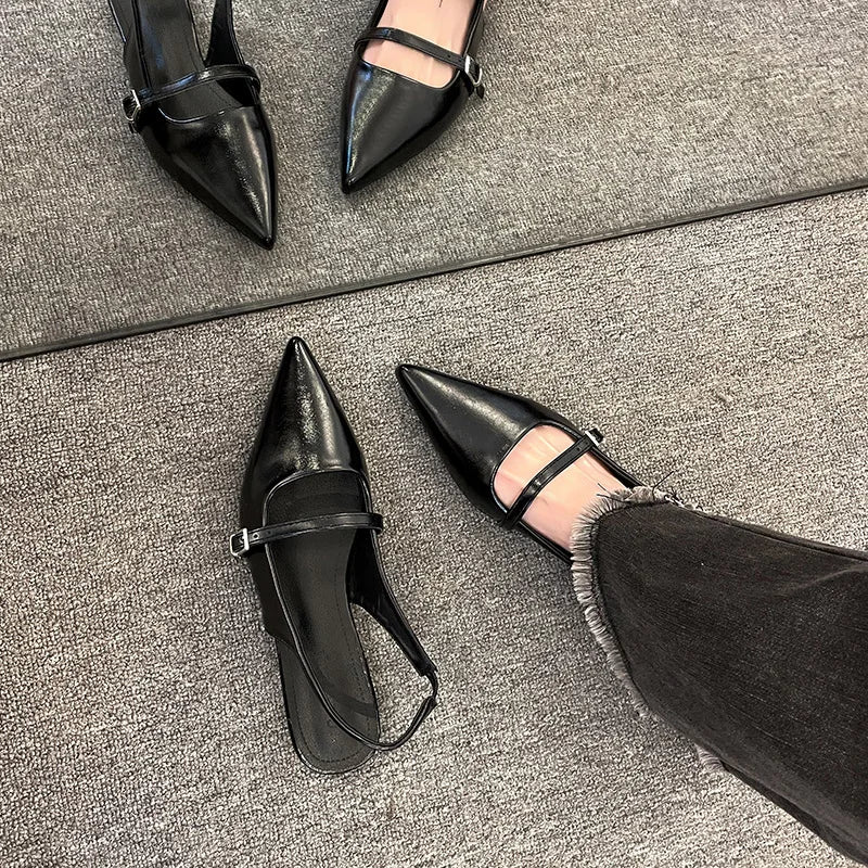 New Design Women Luxury Velvet Moccasins Fashion Pointed Toe Loafers Ladies 2024 Spring Black Ballet Flat Shoes Women Sandals