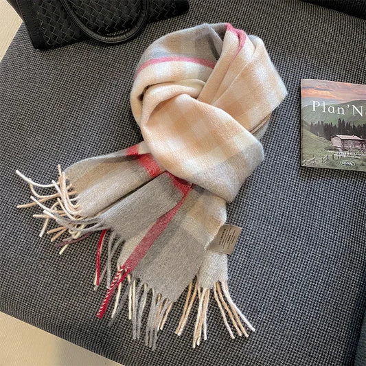 High-Quality 100% Wool Scarf | Women's Classic Soft Cashmere Muffler | EnigmaParis