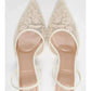 Elegant Mesh Embroidered Flowers Designer Heeled Sandals Women 2025 Summer Sexy Slingback Pointed Toe Thin High Heels Dress Shoe
