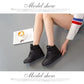 Designer Woman Breathable High Top Black White Boots Women Casual Sport Shoes Platform Hidden Increasing Sneakers Leather Shoe