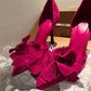 Ladies Solid Red Flowers Lace Up Unique Sexy Sandals Cross Tied Stiletto Heel Party 2023 New Arrival Summer Woman Shoes