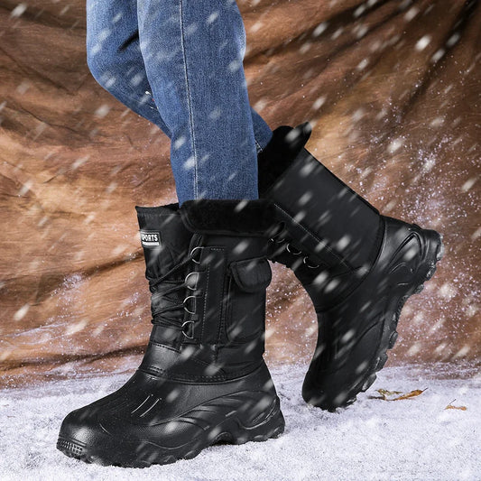 Winter Men's Outdoor Boots Warm Waterproof Snow Boots for Men Fishing Men's Non-slip Hiking Boots Male Sneakers Work