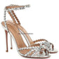 Snc Nude Peep Toe Crystal PVC Sandals Ankle Buckle Strap Thin High Heels Sandals Woman Summer Lady Stilettos Shoes on Heels
