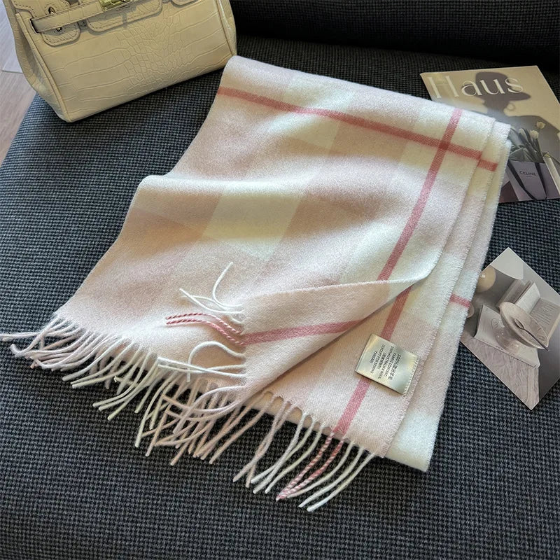 High-Quality 100% Wool Scarf | Women's Classic Soft Cashmere Muffler | EnigmaParis