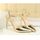 86-1 Style Simple Slim Ultra High Heel Shallow Painted Leather Sexy Nightclub Slimming One-word Strap Women Cool Shoes