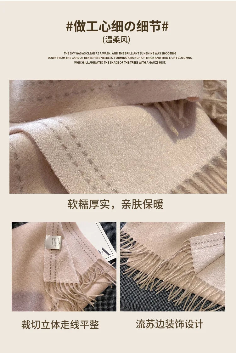 High-Quality 100% Wool Scarf | Women's Classic Soft Cashmere Muffler | EnigmaParis