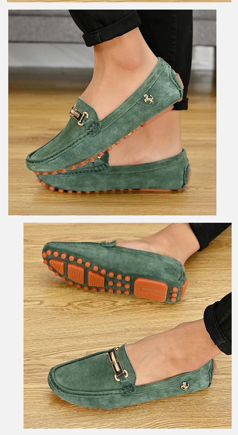 Suede Loafers Men Moccasins Shoes |  Men Suede Leather Loafers Shoes