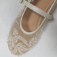 Mesh Embroidery String Bead Brand Women Ballet Flats Fashion Buckle Breathable Mary Jane Shoe Comfort Low Heel Soft Flat Sandals