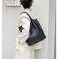 Genuine Leather Commuter Tote Bag Simple Ladies Soft Cowhide Tote Shoulder Handbag Large Capacity Women Bucket Bag 2025 New
