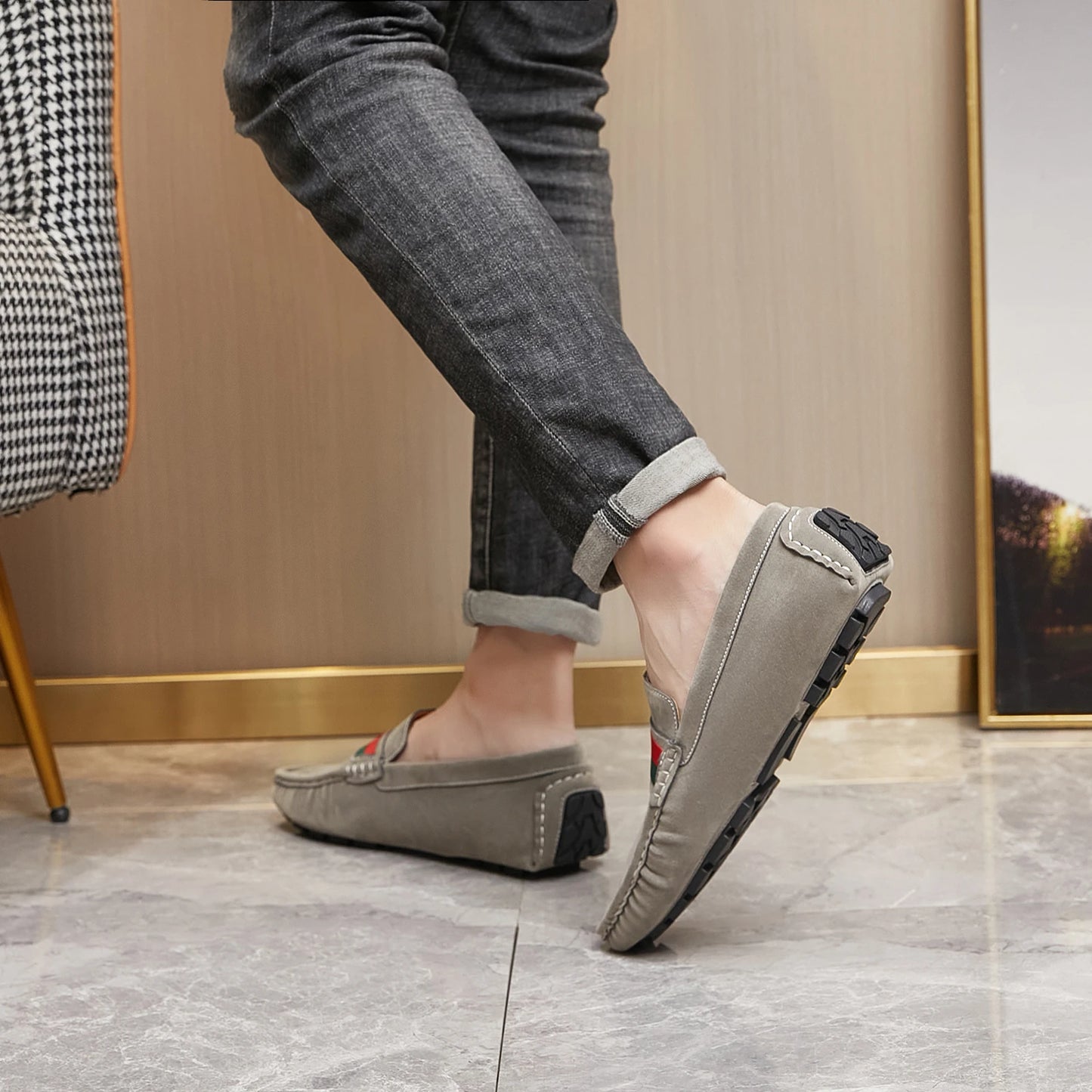 Men Suede Loafers | Comfortable Slip on Moccasins
