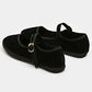 Velvet Mary Jane Shoes for Women Hand Stitch Casual Streetwear Ballet Flats Pumps Female Solid Color Red Cloth Shoes Loafers