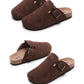 2023 New Concise Retro Outside Flat with Women's Slippers Mules Modern Sandals Buckle Shoes Strap Autumn Winter