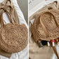 Summer Round Straw Bags for Women Rattan Shoulder Bag Travel Handmade Woven Beach Handbags Female Large Capacity Totes Bag