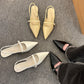 New Design Women Luxury Velvet Moccasins Fashion Pointed Toe Loafers Ladies 2024 Spring Black Ballet Flat Shoes Women Sandals