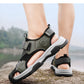 Sandals for Men's Summer New Cowhide Casual Beach Shoes, Genuine Leather for Men's Anti Slip Middle-aged Sandals and Slippers