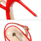 86-1 Style Simple Slim Ultra High Heel Shallow Painted Leather Sexy Nightclub Slimming One-word Strap Women Cool Shoes