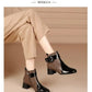 2024 High Quality Ladies Shoes Side Zipper Women's Boots Fashion Color Matching Modern Boots Women New Belt Buckle Ankle Boots