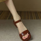 2025 Summer Women Sandals Low Heels Basic Genuine Leather Concise Office Plus Size 35-42 Ladies Casual Outdoor Shoes