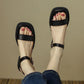 2025 Summer Women Sandals Low Heels Basic Genuine Leather Concise Office Plus Size 35-42 Ladies Casual Outdoor Shoes