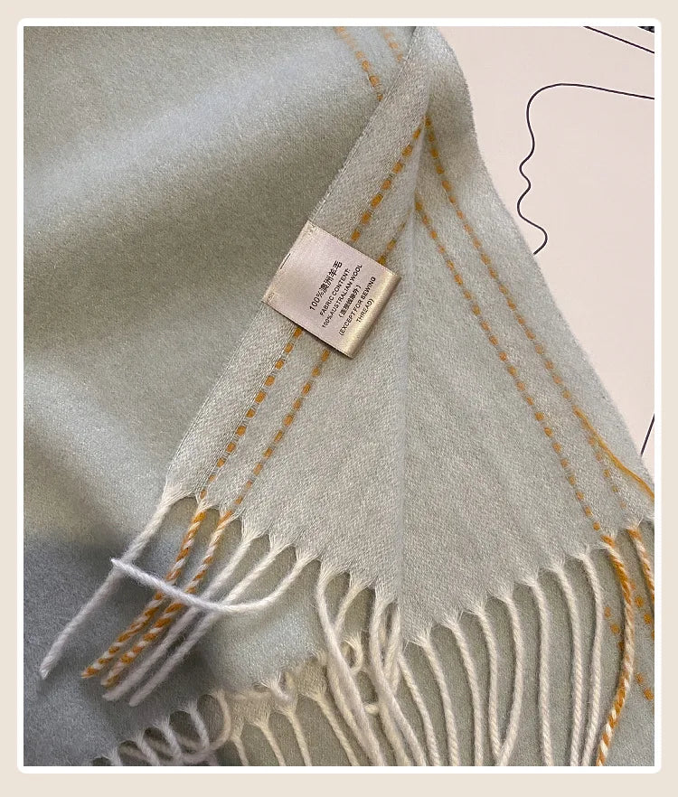 High-Quality 100% Wool Scarf | Women's Classic Soft Cashmere Muffler | EnigmaParis