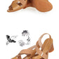Women Summer Sandals Platform Round Mid Heel Back Strap Peep Toe Pu Leather Beach Casual Fashion Shoes Ladies Female 2023
