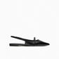 New Bling Women Sandal Fashion Pointed Toe Shallow Slip on Ladies Elegant Slingback Shoes Med Heel Flat Shoes Luxury Brand