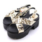 Somailia Footwear, Crossed Sandal with Platform and Heel. Sandals with Stones Summer 2022, Shiny Sandals with Jewelry, Young Fashion, Comfortable Footwear