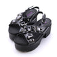 Somailia Footwear, Crossed Sandal with Platform and Heel. Sandals with Stones Summer 2022, Shiny Sandals with Jewelry, Young Fashion, Comfortable Footwear