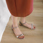 Women's Fashion Simple Solid Color Leather Sandals