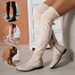 Fashion Over-the-knee Boots For Women Suede Stitching Low-heeled Long Boots With Side Zipper Design Party Shoes Winter - EnigmaParis