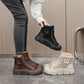 Lace-up High-top Flat Shoes For Women Winter Warm Cashmere Snow Boots Fashion Street Campus Students Height Increasing Shoes - EnigmaParis