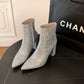 Pointed Toe Chunky Heel Sequined Fashion Women's Boots - EnigmaParis