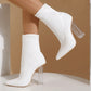New Crystal Heel Boots Fashion High-heeled Party Shoes For Women Elastic Mid-calf Slim-foot Boots Autumn And Winter - EnigmaParis